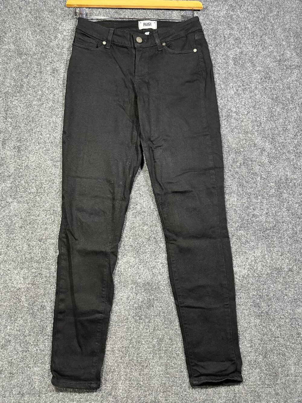 PAIGE Jeans Womens 27 Verdugo Ultra Skinny Black Stretch Pockets Logo